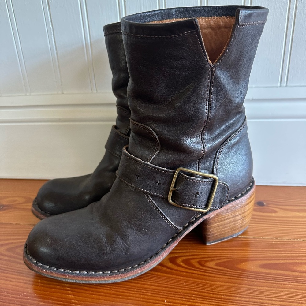 Fiorentini + Baker Dark Brown Leather Moto Boots